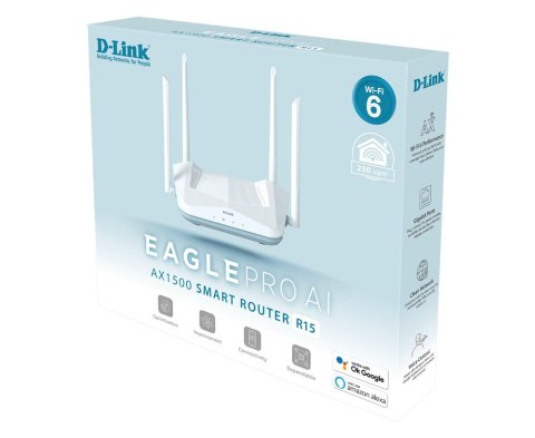D-Link R15 router bezprzewodowy Gigabit Ethernet Dual-band (2.4 GHz/5 GHz) Biały D-Link R15 router bezprzewodowy Gigabit Ethernet Dual-band (2.4 GHz/5 GHz) Biały