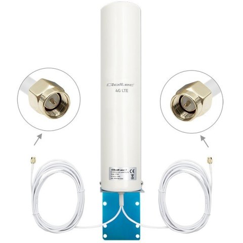 QOLTEC ANTENA 4G LTE DUAL | 12DBI | DOOKÓLNA | ZEWNĘTRZNA QOLTEC ANTENA 4G LTE DUAL | 12DBI | DOOKÓLNA | ZEWNĘTRZNA