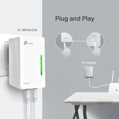 TP-Link AV600 600 Mbit/s Przewodowa sieć LAN Wi-Fi Biały 1 szt.