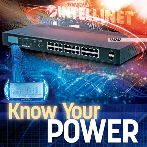 INTELLINET SWITCH GIGABIT 24X RJ45 POE+, 2X SFP, W INTELLINET SWITCH GIGABIT 24X RJ45 POE+, 2X SFP, W