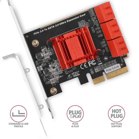 AXAGON PCES-SA6 Kontroler PCIe 6x wewn. AXAGON PCES-SA6 Kontroler PCIe 6x wewn.