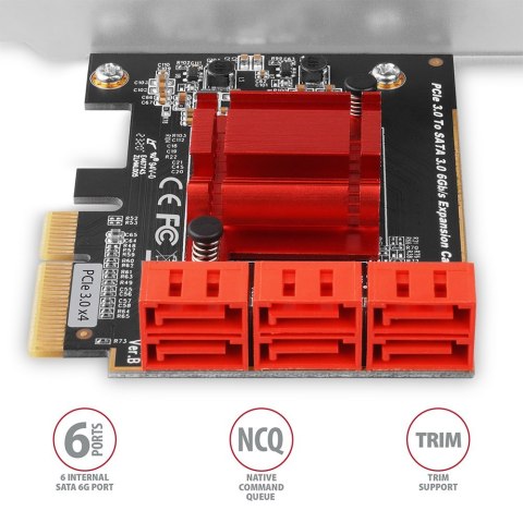 AXAGON PCES-SA6 Kontroler PCIe 6x wewn. AXAGON PCES-SA6 Kontroler PCIe 6x wewn.