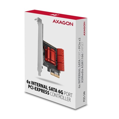 AXAGON PCES-SA6 Kontroler PCIe 6x wewn. AXAGON PCES-SA6 Kontroler PCIe 6x wewn.