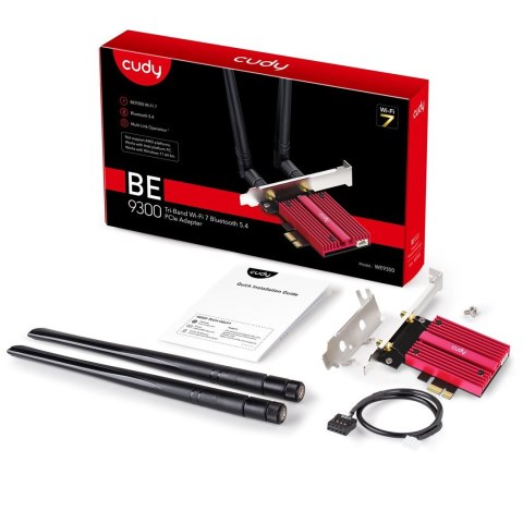 Karta sieciowa Cudy WE9300 WiFi 7 BE9400 BT 5.4 PCI-E Karta sieciowa Cudy WE9300 WiFi 7 BE9400 BT 5.4 PCI-E