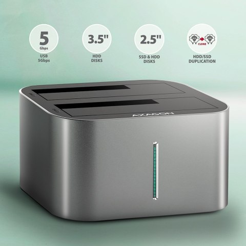 Stacja dokująca AXAGON ADSA-DC USB3.2 Gen1 - 2x SATA 6G CLONE DUAL HDD ASMedia Stacja dokująca AXAGON ADSA-DC USB3.2 Gen1 - 2x SATA 6G CLONE DUAL HDD ASMedia