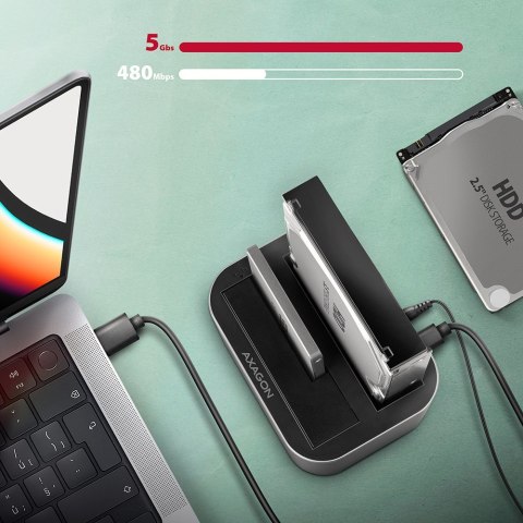Stacja dokująca AXAGON ADSA-DC USB3.2 Gen1 - 2x SATA 6G CLONE DUAL HDD ASMedia Stacja dokująca AXAGON ADSA-DC USB3.2 Gen1 - 2x SATA 6G CLONE DUAL HDD ASMedia