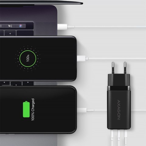AXAGON ACU-DPQ65 Ładowarka sieciowa, GaN 65W, 3x port (USB-A + dual USB-C), PD3.0/QC4+/PPS/Apple AXAGON ACU-DPQ65 Ładowarka sieciowa, GaN 65W, 3x port (USB-A + dual USB-C), PD3.0/QC4+/PPS/Apple