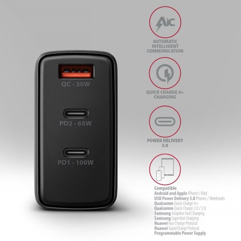 Axagon ACU-DPQ100 ładowarka do urządzeń przenośnych Komputer przenośny, Telefon komórkowy, Netbook, Laptop, Smartfon, Smartwatch Axagon ACU-DPQ100 ładowarka do urządzeń przenośnych Komputer przenośny, Telefon komórkowy, Netbook, Laptop, Smartfon, Smartwatch