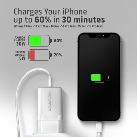 Axagon ACU-PQ30W Ladegerät QC3.0.4.0/AFC/FCP/PPS/Apple+ PD USB-C 30W - weiß - USB Typ C Telefon komórkowy, Smartfon, Smartwatch, Axagon ACU-PQ30W Ladegerät QC3.0.4.0/AFC/FCP/PPS/Apple+ PD USB-C 30W - weiß - USB Typ C Telefon komórkowy, Smartfon, Smartwatch,