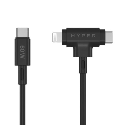 HYPER HyperJuice kabel USB USB 2.0 1,5 m USB C USB C/Lightning Czarny HYPER HyperJuice kabel USB USB 2.0 1,5 m USB C USB C/Lightning Czarny