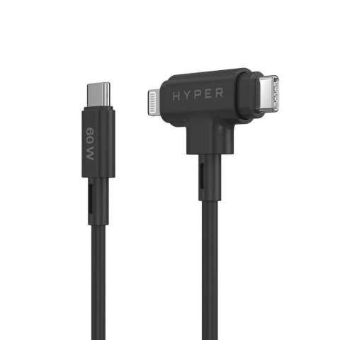 HYPER HyperJuice kabel USB USB 2.0 1,5 m USB C USB C/Lightning Czarny HYPER HyperJuice kabel USB USB 2.0 1,5 m USB C USB C/Lightning Czarny