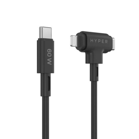 HYPER HyperJuice kabel USB USB 2.0 1,5 m USB C USB C/Lightning Czarny HYPER HyperJuice kabel USB USB 2.0 1,5 m USB C USB C/Lightning Czarny