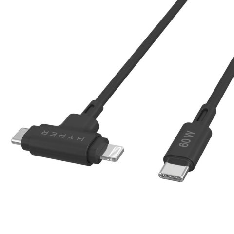 HYPER HyperJuice kabel USB USB 2.0 1,5 m USB C USB C/Lightning Czarny HYPER HyperJuice kabel USB USB 2.0 1,5 m USB C USB C/Lightning Czarny
