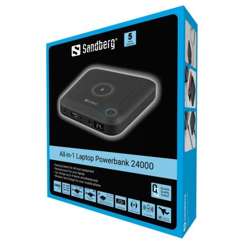 Sandberg All-in1 nešiojamasis kompiuteris Powerbank 24000 mAh Sandberg All-in1 nešiojamasis kompiuteris Powerbank 24000 mAh