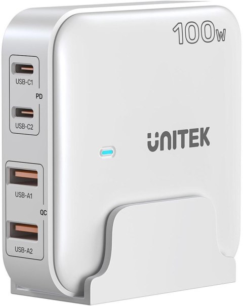 Sieciowa ładowarka GaN - Unitek P1229AWH01-EU | 100W 2x USB-C 2x USB-A Sieciowa ładowarka GaN - Unitek P1229AWH01-EU | 100W 2x USB-C 2x USB-A