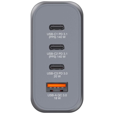 Verbatim GaN charger 140W, 1x USB-A, 3x USB-C Verbatim GaN charger 140W, 1x USB-A, 3x USB-C