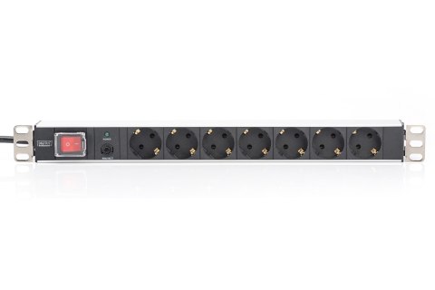 Digitus Listwa zasilająca PDU 19" Rack, 7x gniazdo schuko, 2.0m, 1x wtyk unischuko, 16A, wł./wył., zabezpieczenie przeciążeniowe Digitus Listwa zasilająca PDU 19" Rack, 7x gniazdo schuko, 2.0m, 1x wtyk unischuko, 16A, wł./wył., zabezpieczenie przeciążeniowe