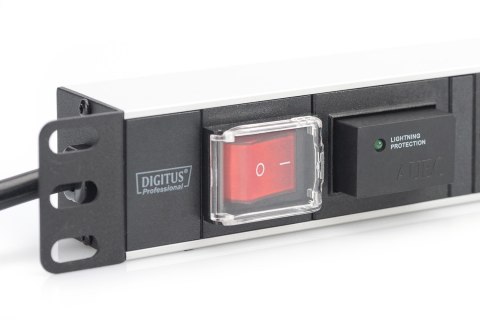 Digitus Listwa zasilająca PDU 19" Rack, 7x gniazdo schuko, 2.0m, 1x wtyk unischuko, 16A, wł./wył., zabezpieczenie przepięciowe, Digitus Listwa zasilająca PDU 19" Rack, 7x gniazdo schuko, 2.0m, 1x wtyk unischuko, 16A, wł./wył., zabezpieczenie przepięciowe,