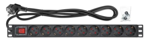 Intellinet 715133 rozdzielacz zasilania PDU 9 x gniazdo sieciowe 1U Czarny Intellinet 715133 rozdzielacz zasilania PDU 9 x gniazdo sieciowe 1U Czarny