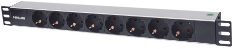 Rozdzielacz zasilania PDU 8 x gniazdo sieciowe 1U Aluminium, Czarny Rozdzielacz zasilania PDU 8 x gniazdo sieciowe 1U Aluminium, Czarny