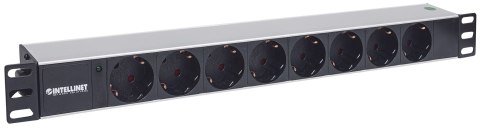 Rozdzielacz zasilania PDU 8 x gniazdo sieciowe 1U Aluminium, Czarny Rozdzielacz zasilania PDU 8 x gniazdo sieciowe 1U Aluminium, Czarny