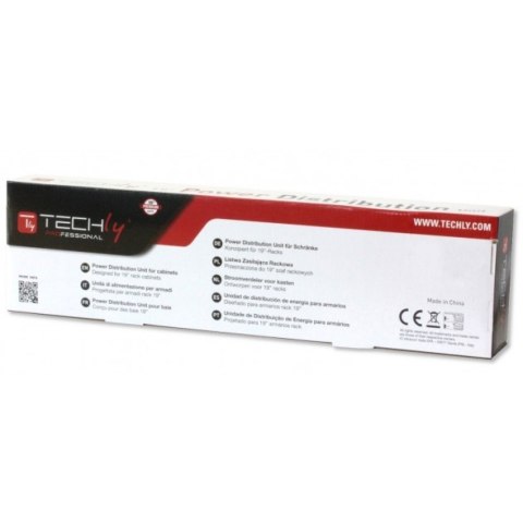 Rozdzielacz zasilania PDU 8 x gniazdo sieciowe 1U Czarny, Czerwony