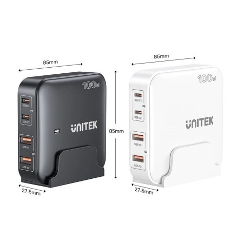 Sieciowa ładowarka GaN - Unitek P1229ABK01-EU | 100W 2x USB-C 2x USB-A Sieciowa ładowarka GaN - Unitek P1229ABK01-EU | 100W 2x USB-C 2x USB-A