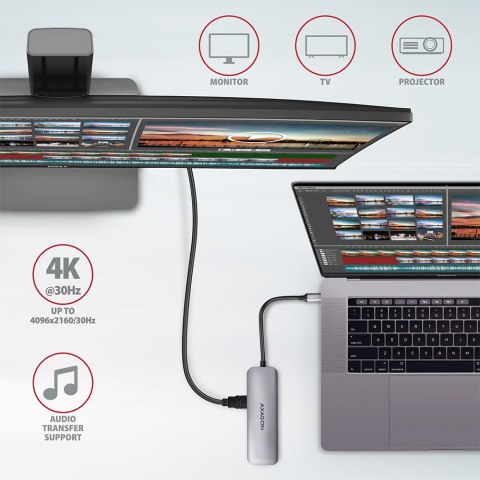 Axagon HMC-5 stacja dokująca Przewodowa USB 3.2 Gen 1 (3.1 Gen 1) Type-C Szary Axagon HMC-5 stacja dokująca Przewodowa USB 3.2 Gen 1 (3.1 Gen 1) Type-C Szary