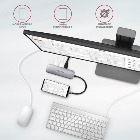 Axagon HMC-5 stacja dokująca Przewodowa USB 3.2 Gen 1 (3.1 Gen 1) Type-C Szary Axagon HMC-5 stacja dokująca Przewodowa USB 3.2 Gen 1 (3.1 Gen 1) Type-C Szary