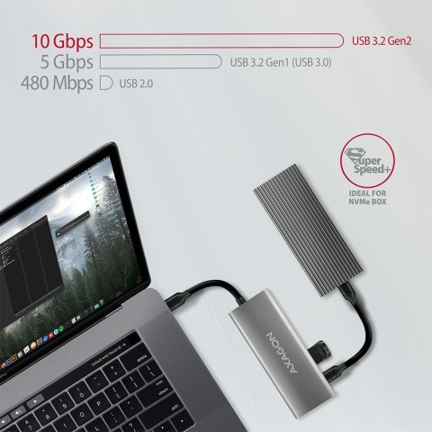 Axagon HMC-5G2 stacja dokująca USB 3.2 Gen 2 (3.1 Gen 2) Type-C Szary Axagon HMC-5G2 stacja dokująca USB 3.2 Gen 2 (3.1 Gen 2) Type-C Szary