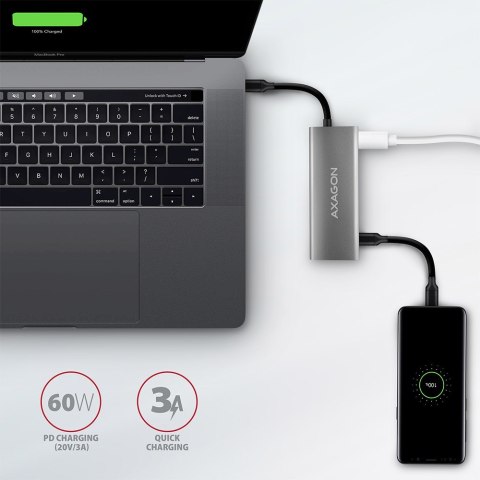 Axagon HMC-5G2 stacja dokująca USB 3.2 Gen 2 (3.1 Gen 2) Type-C Szary Axagon HMC-5G2 stacja dokująca USB 3.2 Gen 2 (3.1 Gen 2) Type-C Szary