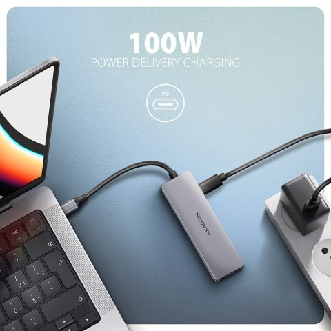 Axagon HMC-5H60 stacja dokująca Przewodowa USB 3.2 Gen 1 (3.1 Gen 1) Type-C Szary Axagon HMC-5H60 stacja dokująca Przewodowa USB 3.2 Gen 1 (3.1 Gen 1) Type-C Szary