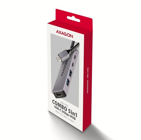 Axagon HMC-5H60 stacja dokująca Przewodowa USB 3.2 Gen 1 (3.1 Gen 1) Type-C Szary Axagon HMC-5H60 stacja dokująca Przewodowa USB 3.2 Gen 1 (3.1 Gen 1) Type-C Szary
