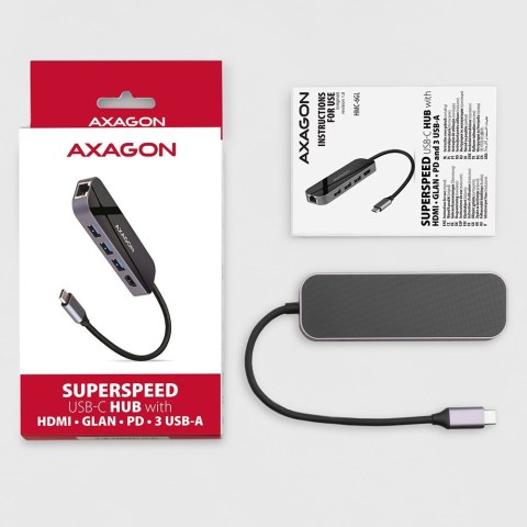 Axagon HMC-6GL stacja dokująca USB 3.2 Gen 1 (3.1 Gen 1) Type-C Czarny, Szary Axagon HMC-6GL stacja dokująca USB 3.2 Gen 1 (3.1 Gen 1) Type-C Czarny, Szary