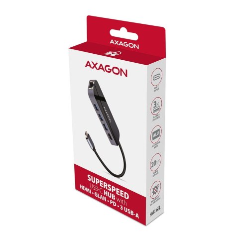 Axagon HMC-6GL stacja dokująca USB 3.2 Gen 1 (3.1 Gen 1) Type-C Czarny, Szary Axagon HMC-6GL stacja dokująca USB 3.2 Gen 1 (3.1 Gen 1) Type-C Czarny, Szary