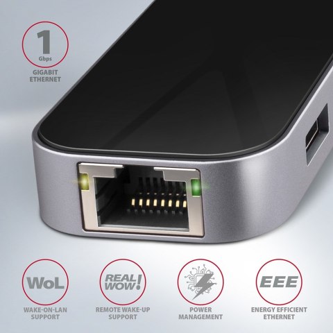 Axagon HMC-6GL stacja dokująca USB 3.2 Gen 1 (3.1 Gen 1) Type-C Czarny, Szary Axagon HMC-6GL stacja dokująca USB 3.2 Gen 1 (3.1 Gen 1) Type-C Czarny, Szary