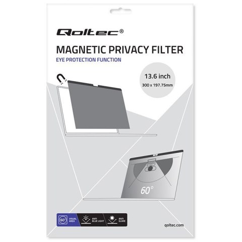 Qoltec Filtr prywatyzujący do MacBook Air 13.6" | Magnetyczny | Ochrona wzroku Qoltec Filtr prywatyzujący do MacBook Air 13.6" | Magnetyczny | Ochrona wzroku