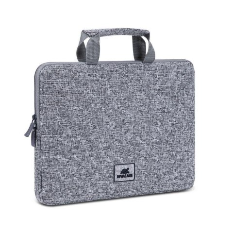 Etui na laptop 13,3" RIVACASE Anvik, jasny szare, z uchwytem, z materiału wodoodpornego, pluszowe wnętrze, tylna kieszeń na smar Etui na laptop 13,3" RIVACASE Anvik, jasny szare, z uchwytem, z materiału wodoodpornego, pluszowe wnętrze, tylna kieszeń na smar