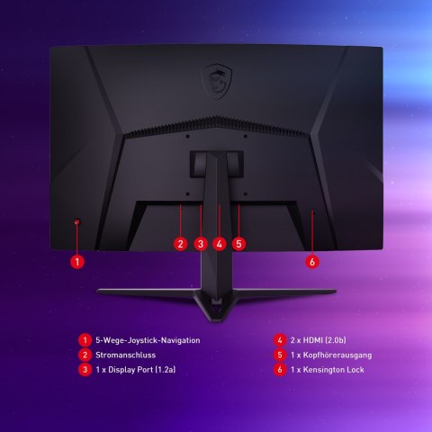 MSI G32CQ4DE E2 monitor komputerowy 80 cm (31.5") 2560 x 1440 px Wide Quad HD LCD Czarny MSI G32CQ4DE E2 monitor komputerowy 80 cm (31.5") 2560 x 1440 px Wide Quad HD LCD Czarny