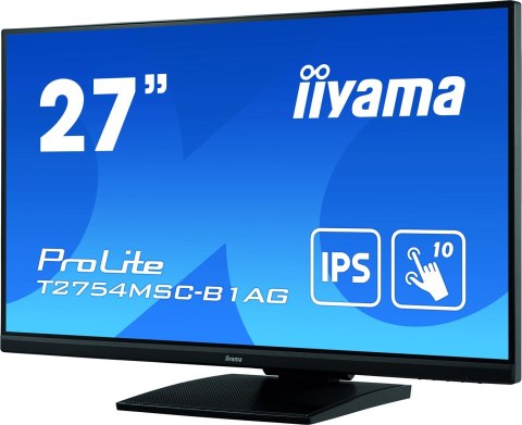 Iiyama ProLite T2754MSC-B1AG monitor komputerowy 68,6 cm (27") 1920 x 1080 px Full HD LED Ekran dotykowy Przeznaczony dla wielu Iiyama ProLite T2754MSC-B1AG monitor komputerowy 68,6 cm (27") 1920 x 1080 px Full HD LED Ekran dotykowy Przeznaczony dla wielu
