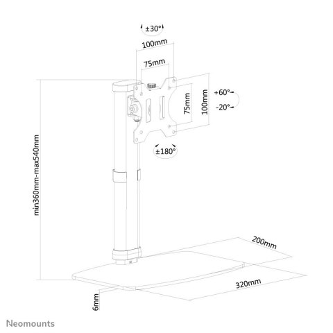 Neomounts FPMA-D890WHITE uchwyt / stojak do monitorów 76,2 cm (30") Biurko Biały Neomounts FPMA-D890WHITE uchwyt / stojak do monitorów 76,2 cm (30") Biurko Biały