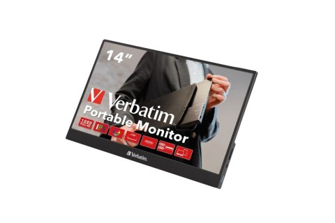 Verbatim 49590 monitor komputerowy 35,6 cm (14") 1920 x 1080 px Full HD LCD Czarny Verbatim 49590 monitor komputerowy 35,6 cm (14") 1920 x 1080 px Full HD LCD Czarny