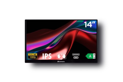 Verbatim 49591 monitor komputerowy 35,6 cm (14") 1920 x 1080 px Full HD LCD Ekran dotykowy Czarny Verbatim 49591 monitor komputerowy 35,6 cm (14") 1920 x 1080 px Full HD LCD Ekran dotykowy Czarny