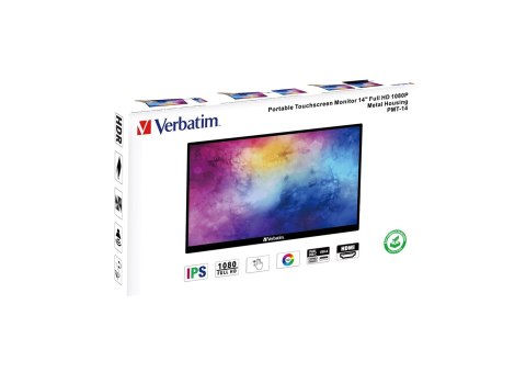 Verbatim 49591 monitor komputerowy 35,6 cm (14") 1920 x 1080 px Full HD LCD Ekran dotykowy Czarny Verbatim 49591 monitor komputerowy 35,6 cm (14") 1920 x 1080 px Full HD LCD Ekran dotykowy Czarny