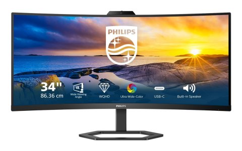 Philips | 34E1C5600HE/00 | 34 " | VA | 3440 x 1440 pikseli | 21:9 | 4 ms | 300 cd/m2 | Czarny | Ilość portów HDMI 1 | 100 Hz Philips | 34E1C5600HE/00 | 34 " | VA | 3440 x 1440 pikseli | 21:9 | 4 ms | 300 cd/m2 | Czarny | Ilość portów HDMI 1 | 100 Hz