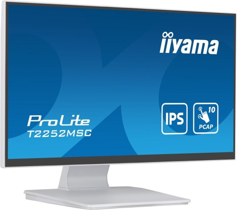 Monitor T2252MSC-W2 21.5 cali biały dotykowy z powłoką antyodciskową
