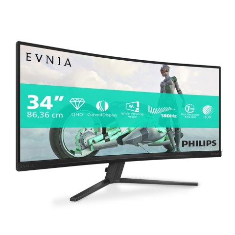 Philips Evnia 34M2C3500L/00 monitor komputerowy 86,4 cm (34") 3440 x 1440 px Wide Quad HD LCD Czarny Philips Evnia 34M2C3500L/00 monitor komputerowy 86,4 cm (34") 3440 x 1440 px Wide Quad HD LCD Czarny