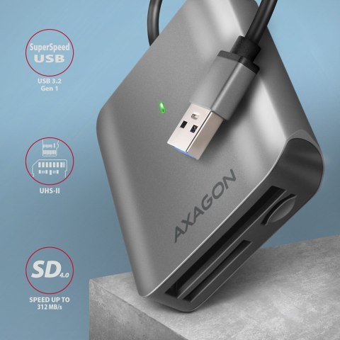 Axagon CRE-S3 External card reader USB-A 3.2 Gen 1 3-slot & lun SD/microSD/CF czytnik kart USB 3.2 Gen 1 (3.1 Gen 1) Type-A Szar Axagon CRE-S3 External card reader USB-A 3.2 Gen 1 3-slot & lun SD/microSD/CF czytnik kart USB 3.2 Gen 1 (3.1 Gen 1) Type-A Szar