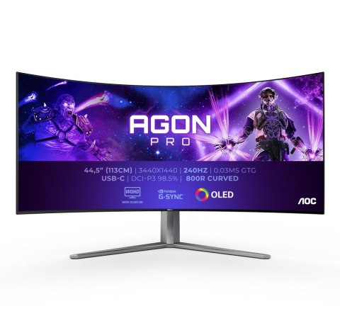 AOC AGON PRO AG456UCZD LED display 114,3 cm (45") 3440 x 1440 px Wide Quad HD OLED Czarny AOC AGON PRO AG456UCZD LED display 114,3 cm (45") 3440 x 1440 px Wide Quad HD OLED Czarny