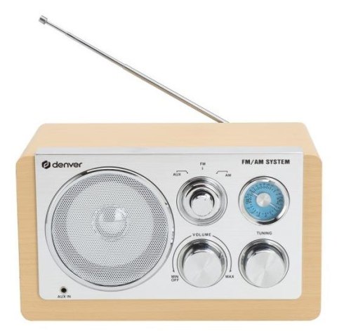 Denver TR-63LW radio Osobisty Analogowy Bambusowy, Srebrny Denver TR-63LW radio Osobisty Analogowy Bambusowy, Srebrny